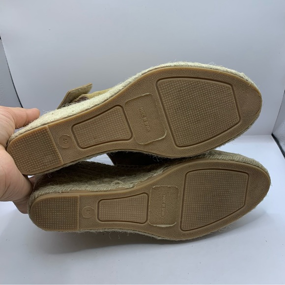 Anthropologie Maypol Carmel Leather Cross Band Espadrilles Wedge Sandals 40US9.5 - Picture 8 of 10